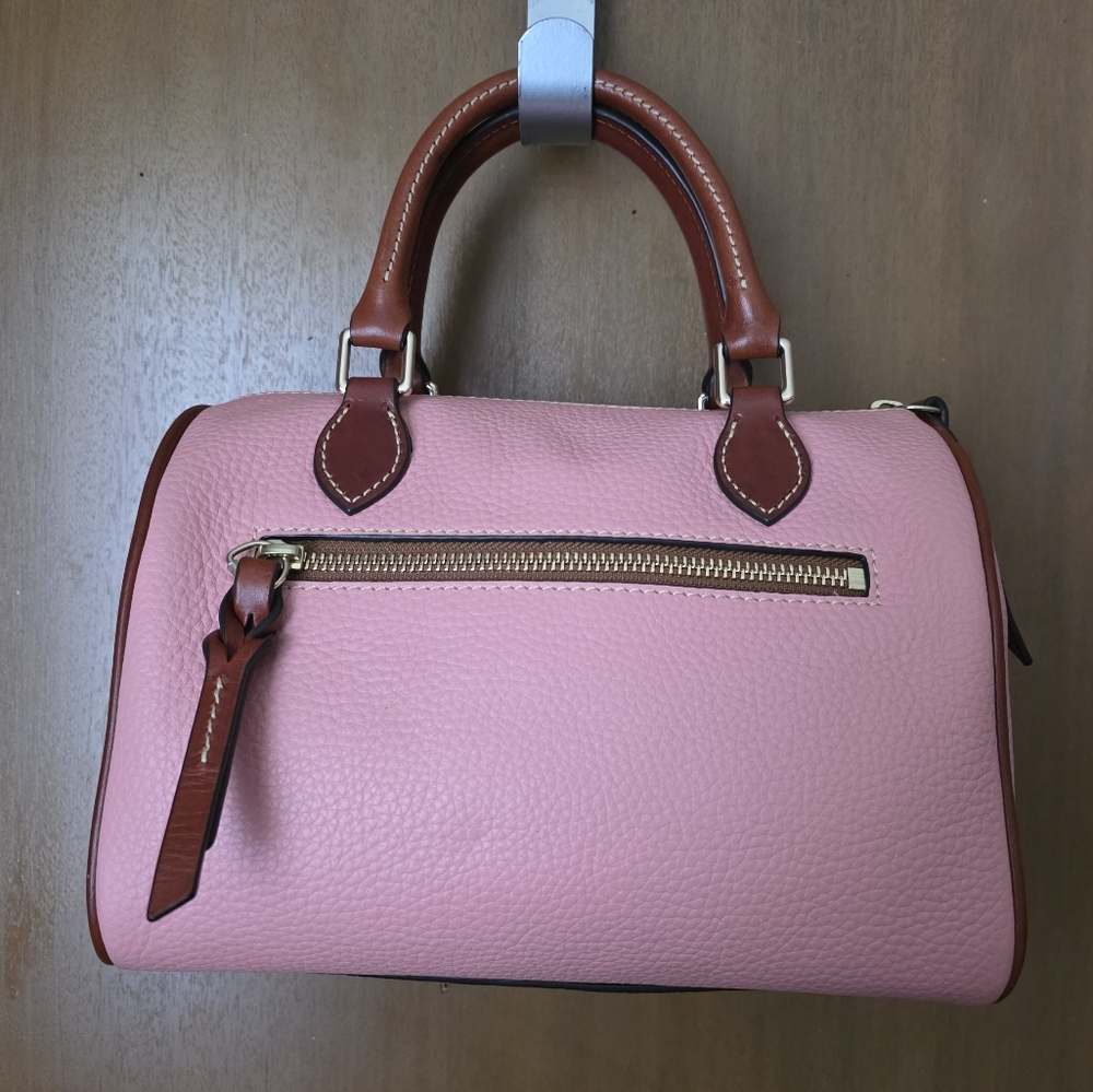 Dooney & Bourke Pink Satchel with Brown Trim - Picture 2 of 6